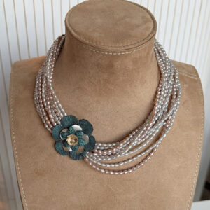 Vintage rice pearls multi strands necklace