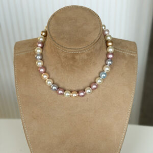 Multi coloured faux pearl necklace