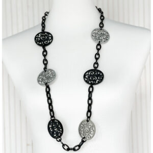 Black and silver chain link necklace