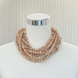 Layered resin beaded necklace