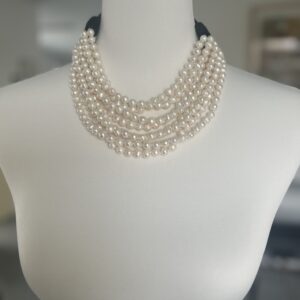 Chunky pearl multistrand necklace